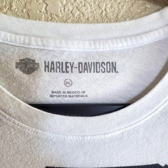 Harley Davidson Womens Top White XXL Skull Plus Size Crew Neck T-Shirt 2XL - Picture 3 of 8